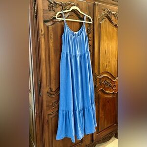 Z Supply Lido Slub Maxi Midi Dress Blue XS